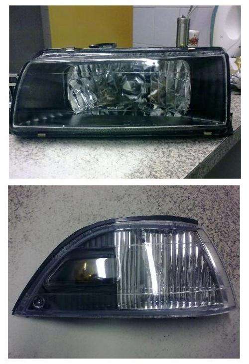 Toyota Twincam AE92 Clear Black Headlamp and Corner Lamp
