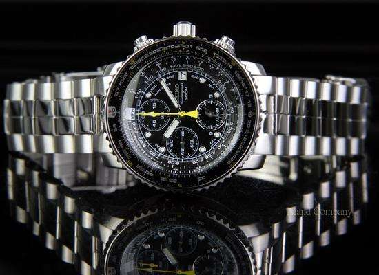Seiko pilot's flight alarm chronograph sna411 sna411p1 sna411p men's watch cheap