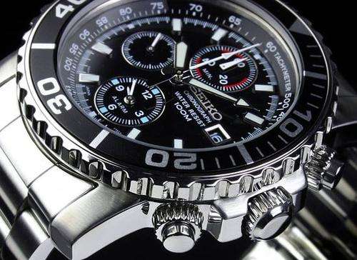 SEIKO*TOP NOTCH*BLACK SUBMARINE ROTATING BEZEL CHRONO~ALARM SERIES 100 METER+R5999.99+FULLY LOADED!!