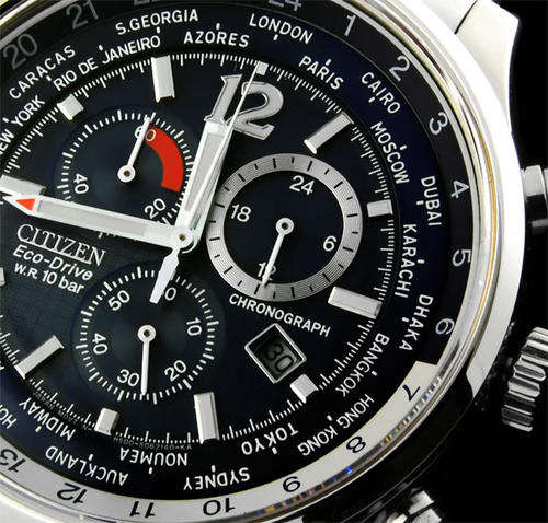 CITIZEN Eco DRIVE 23 ZONES SAPPHIRE CRYSTAL WORLDTIME WATCH AT0360-50E With Box/Papers