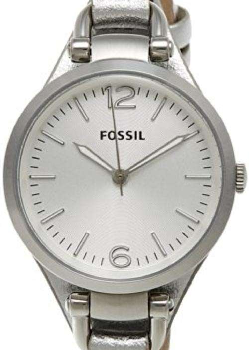 FOSSIL LADIES GEORGIA Silver Leather Quartz Watch+R1~SUMMER SALE++