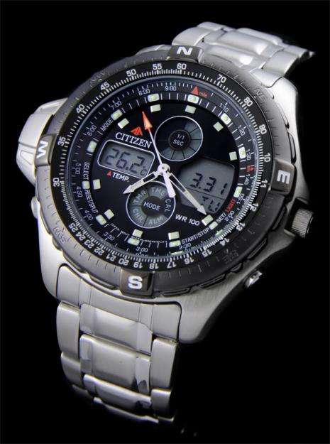 LATEST CITIZEN MEN'S magic light promaster 1/1000split second HERMOMETER ALARM