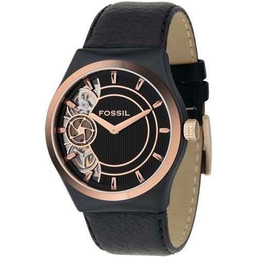 Fossil Gents Argitekt Watch Black & Rosegold Automatic /Quartz Twist Stunning !!!