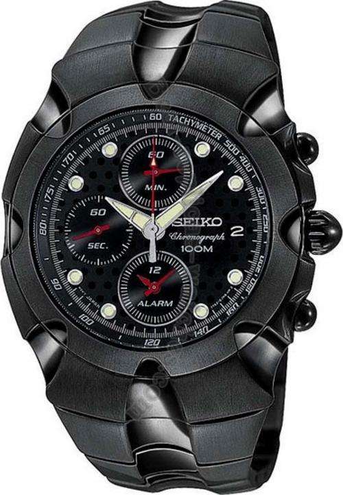 Reduced Rare !!! R6000 Seiko Black beast SNA765P1 dual time Chrono Alarm TiCN 100M water resistant !