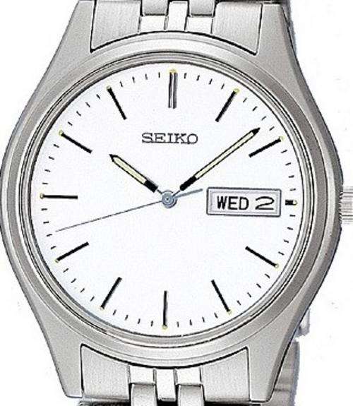 **CRAZY R1**SEIKO GENTS DRESS DAY DATE QUARTZ WATCH***EXCELLENT CHRISTMAS GIFT