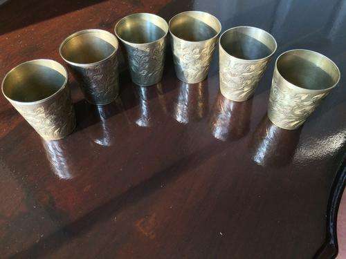 6 x Heavy Vintage British Indian -  Brass Totglases