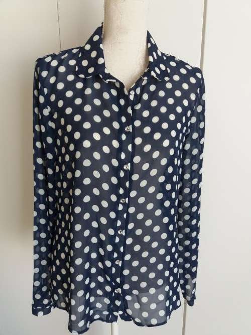 POLKA DOT NAVY BLOUSE