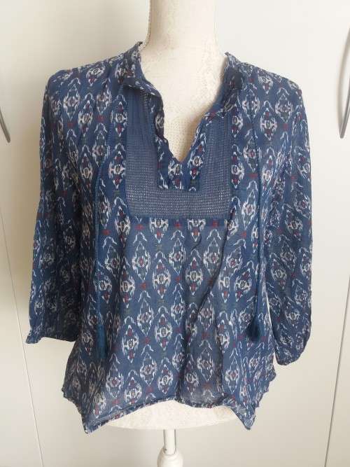 NAVY BOHO TOP