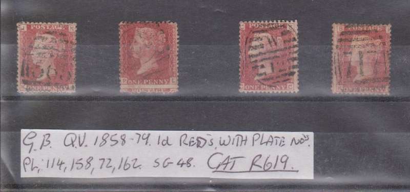 GB 1d REDS 1858-79 : USED : SG48 : CAT R619