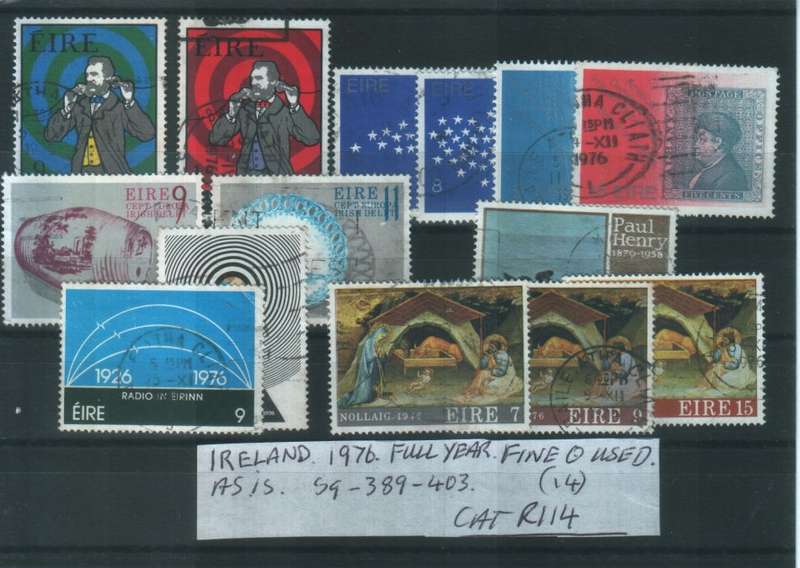 IRELAND : 1976 : YEAR SET : FINE USED : SG 389 - 403 : CAT R114