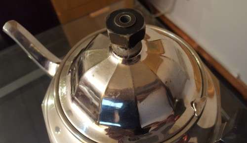 Vintage UNIVERSAL Nickel Electric Tea Pot with Tea Ball