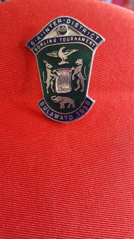 S.A. Interdistrict Bowling Tournament Bulawayo 1958 Badge