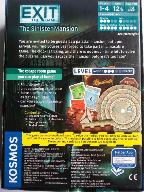 EXIT:  The Game - The Sinister Mansion