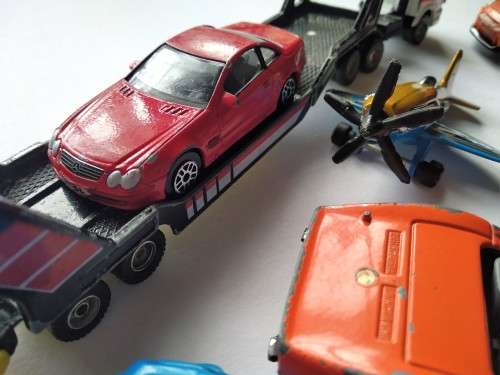 Lot of 28 various (well used) toy cars