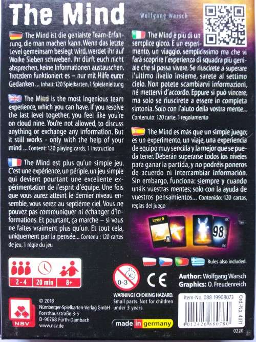 BevDup2782 Special promo - The Mind (Card Game) - Do not buy if not BevDup2782