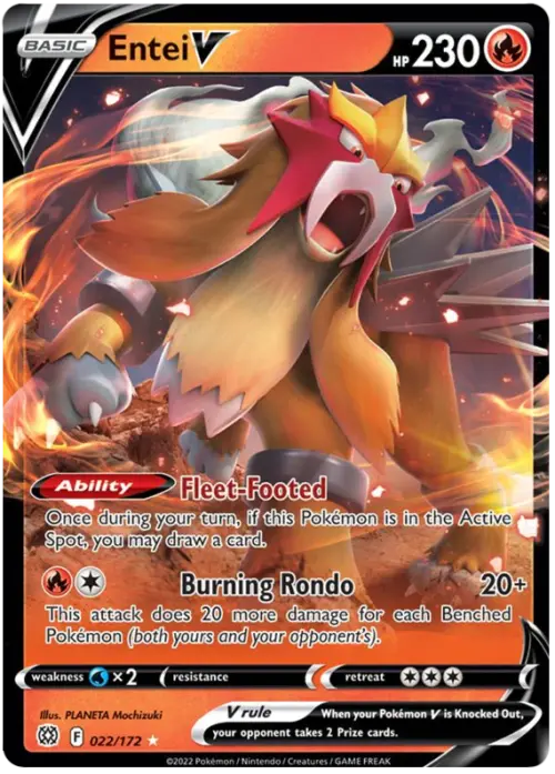 Pokemon - Entei V (Ultra Rare) - SWSH09: Brilliant Stars (SWSH09)