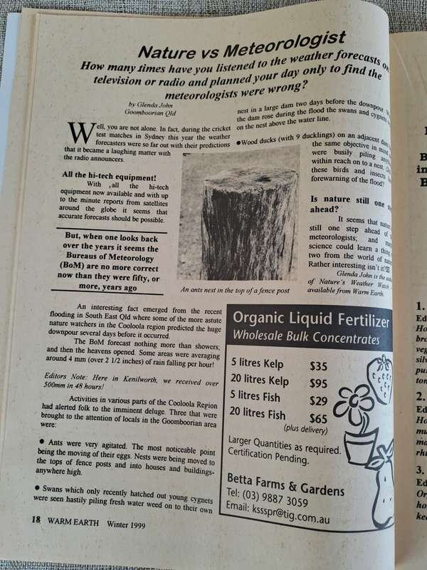 Warm Earth: Organic Growing - Healthy Living 1999 (2 magazines)