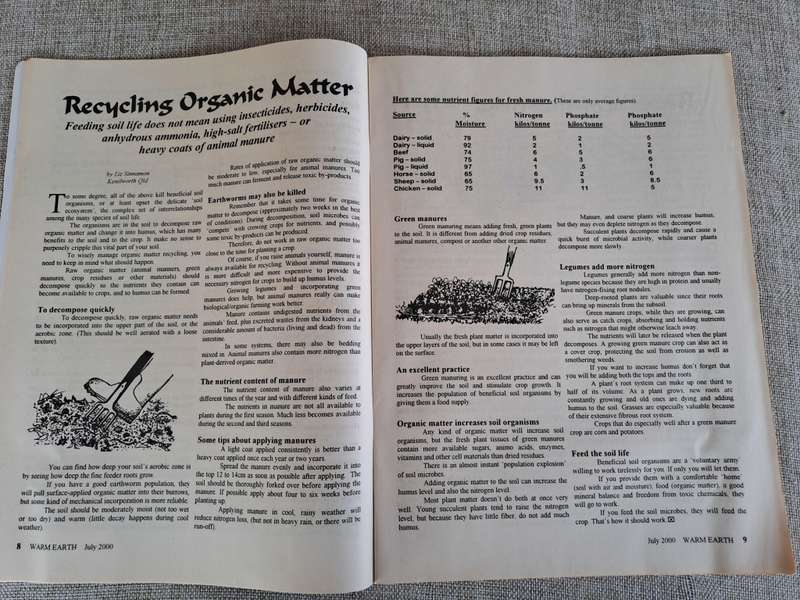 Warm Earth: Organic Growing - Healthy Living 2000 (3 magazines)