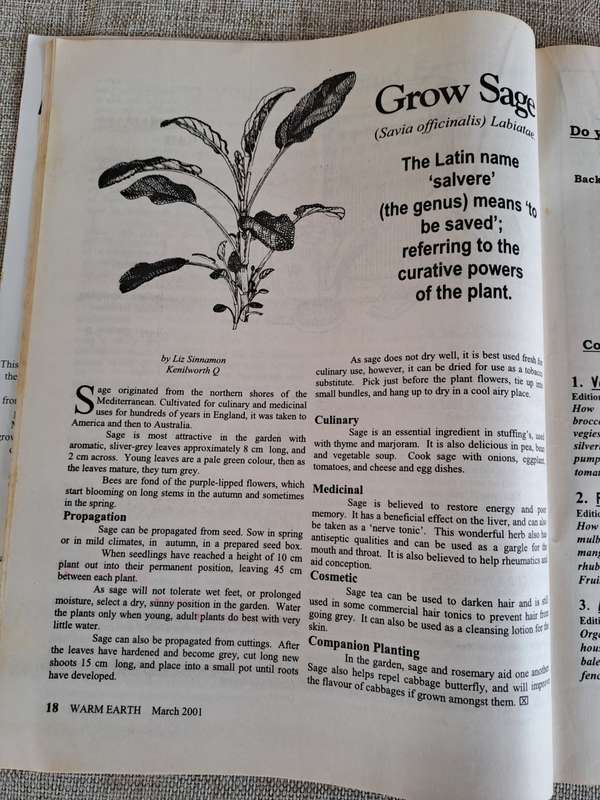 Warm Earth: Organic Growing - Healthy Living 2001 (5 magazines)