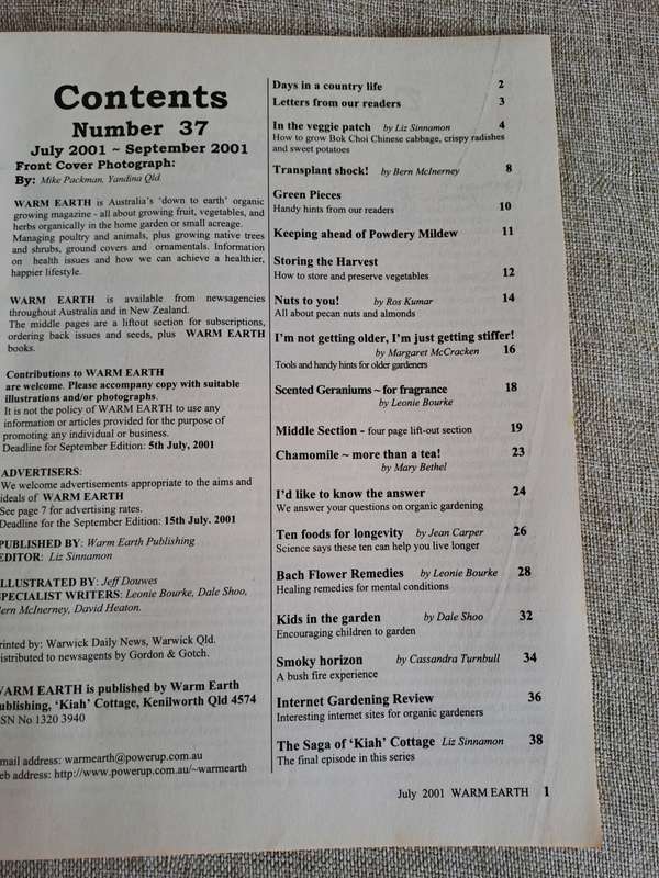 Warm Earth: Organic Growing - Healthy Living 2001 (5 magazines)