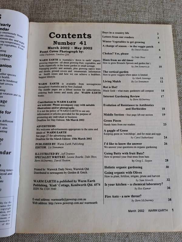 Warm Earth: Organic Growing - Healthy Living 2002 (3 magazines)