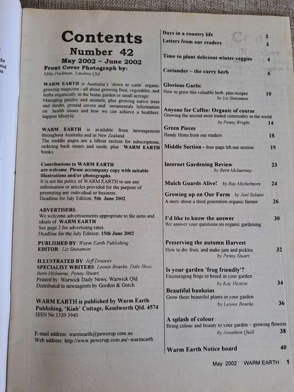 Warm Earth: Organic Growing - Healthy Living 2002 (3 magazines)