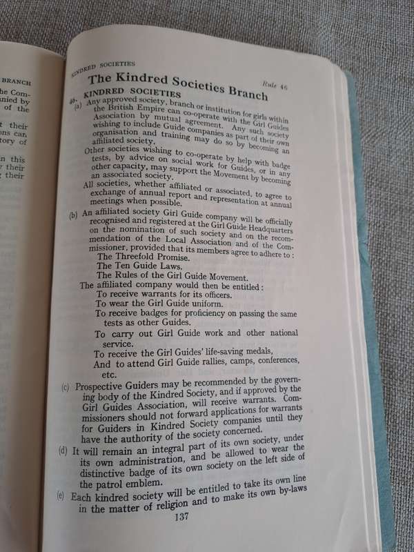 The Girl Guides, Policy Organisation Rules 1939 & 1943