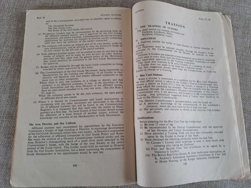 The Girl Guides, Policy Organisation Rules 1939 & 1943