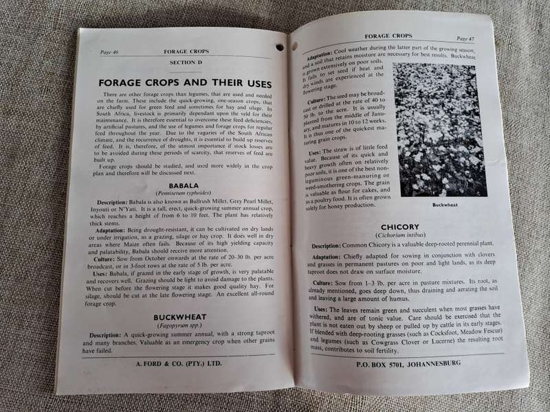 Ford`s Manual 1953 Grasses, Clovers, Legumes, Forage Crops, Bacterias - A.E. Hopson
