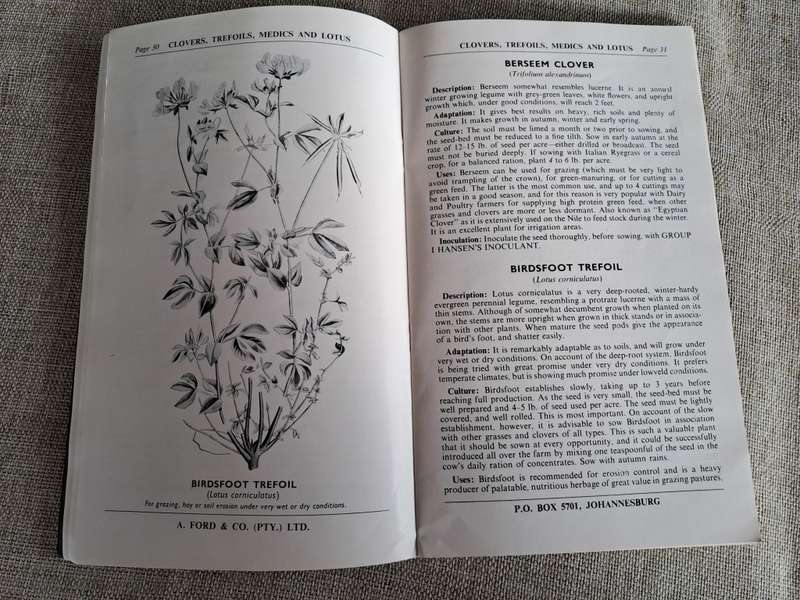 Ford`s Manual 1956 Grasses, Clovers, Legumes, Forage Crops, Bacterias - A.E. Hopson