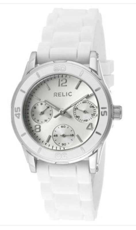 RELIC BY FOSSIL HANNA WHITE SILICONE STRAP MULTIFUNCTION WATCH