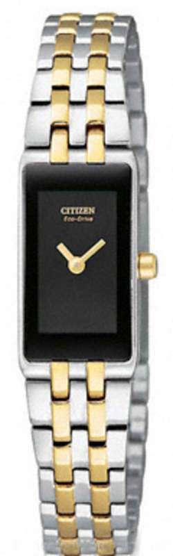 CHRISTMAS CLEARANCE! CITIZEN SILHOUETTE COLLECTION BLACK DIAL ECO-DRIVE TWO-TONE WATCH