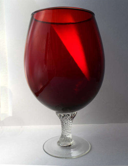 ANTIQUE RICH RUBY RED GLASS GOBLET
