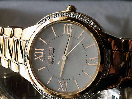 RARE! CITIZEN CIENA LUXURY ECO-DRIVE WHITE DIAMOND ROSE GOLD WOMENS WATCH *IMPORTED*