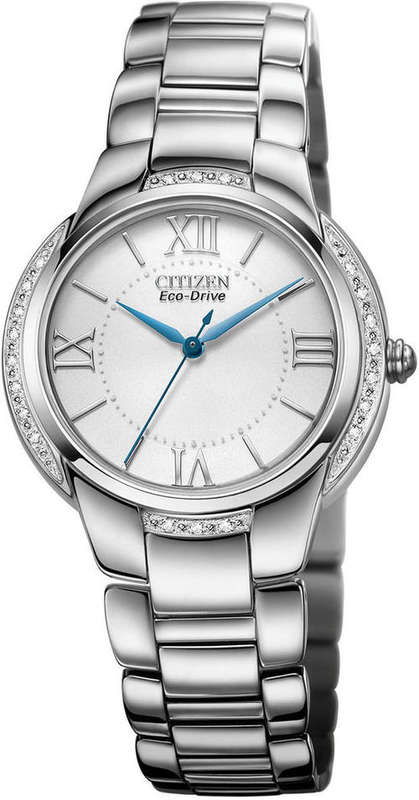 New, boxed! CITIZEN CIENA COLLECTION ECO-DRIVE WHITE DIAMOND STAINLESS STEEL WATCH