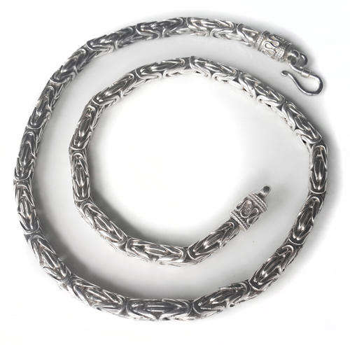 SOLID 925 STERLING SILVER UNIQUE INTERLINKED POLISHED NECKLACE *82.4 grams*