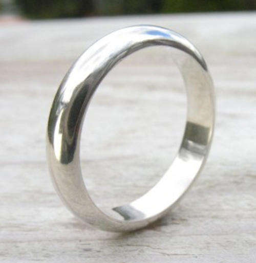 SOLID 9ct WHITE GOLD CLASSIC ELEGANT COURT WEDDING BAND RING