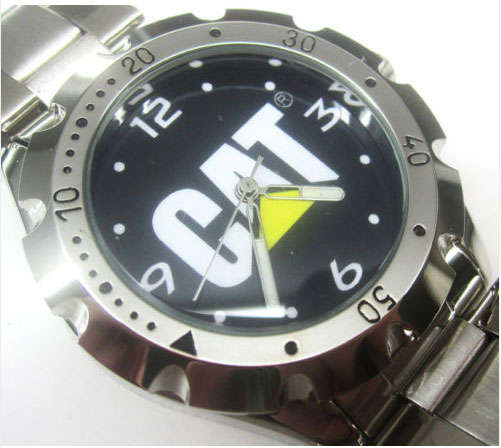 CLEARANCE ONLY 1 LEFT! FUNKY, FUN, NEW Stainless Steel watch with CAT Heavy Equipment logo