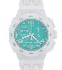 BRAND NEW! SWATCH ORIGINALS OCEAN PURITY OCEAN BLUE DIAL WHITE CHRONO