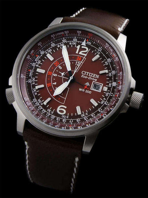 CITIZEN PROMASTER DUAL TIME NIGHTHAWK HAVANNA ECO-DRIVE PILOT GMT WATCH