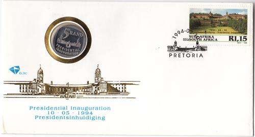 Proof 1994 RSA Inauguration coin on FDC 6.3C - Original Coin