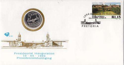 Proof 1994 RSA Inauguration coin on FDC 6.3C - Original Coin