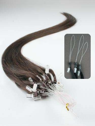100 strands of  micro loop 0.9g 18" long chestnut/ chocolate brown #4