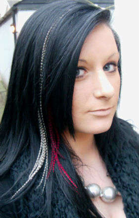 10 strands  hair extensions feather stripe micro bead hair extension streaks + free posage!