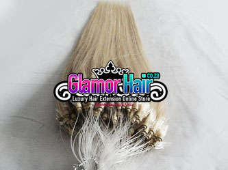 100 strands of  micro loop 20" long platinum blonde #613 colour 100% indian remy hair