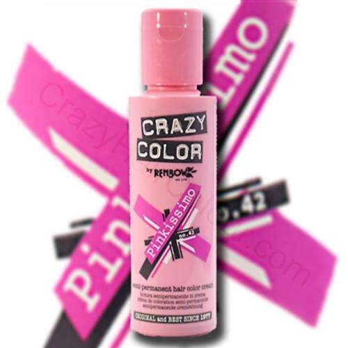 crazy colour semi permant hair dye 100ml bottle- pink kissimo
