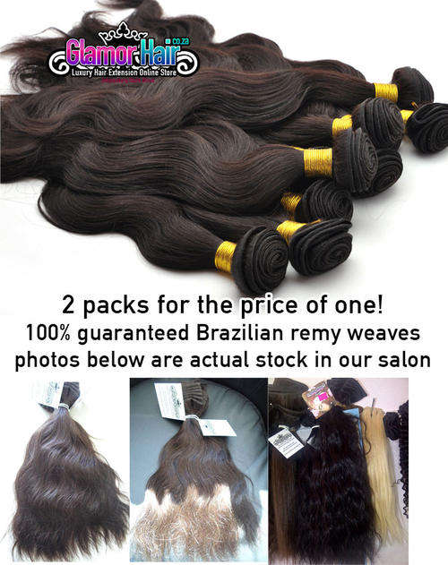 2 PACKS FOR THE PRICE OF 1!100%Brazilian weave 14"35cm wavy guaranteed quality COLOUR 1B, 2 ,and 4
