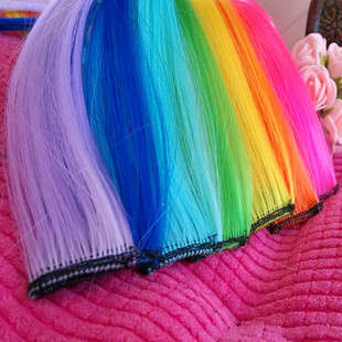 -Same day shipping - clip in hair extensions single colour streak one piece