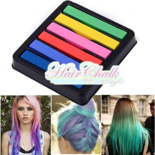 6 colour hair chalk box