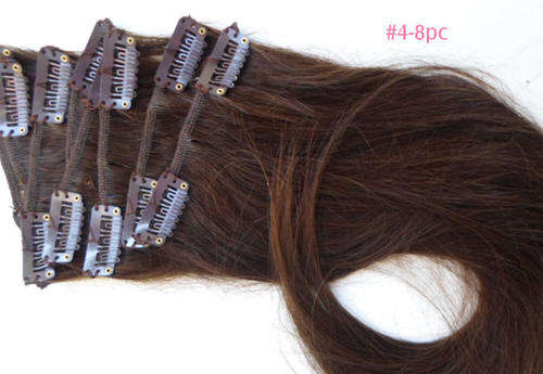 clip in hair extensions 55cm 22" 100% Human Hair  -8 pc- silky straight 7 colours in stock